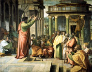 Peter preaching in temple